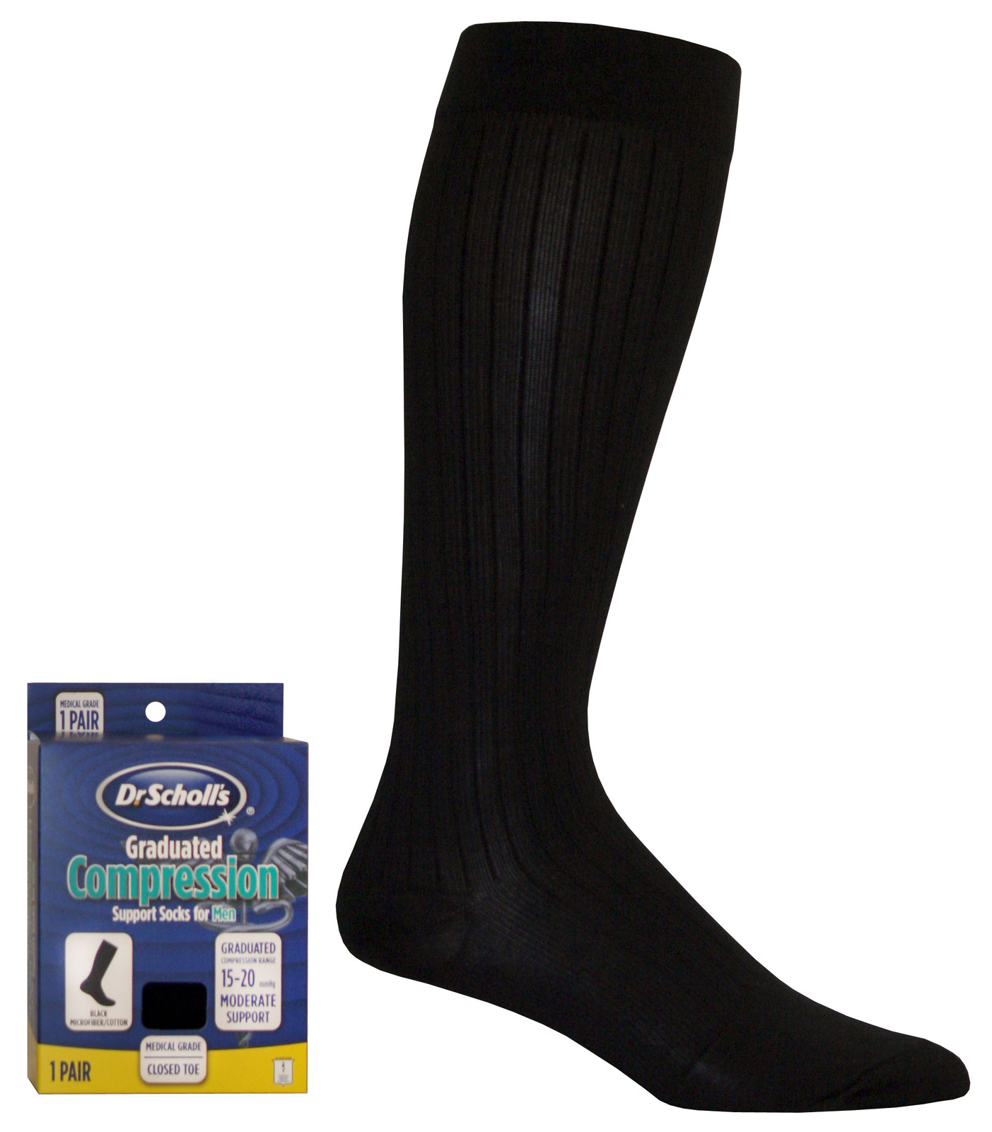 2 Pairs Dr Scholls Graduated Compression Support Socks For Men NAVY