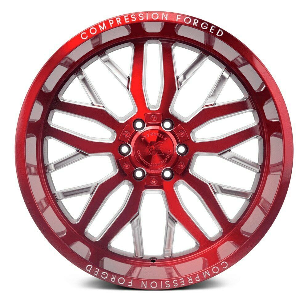 22x14 Axe Ax1.2 8x170 -76 Red Milled No Rivet Wheels Rims Set(4) 125.2 