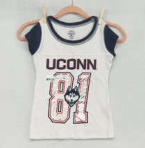 NCAA UConn Huskies Girls Youth T-Shirt White Child's Size Small 6 / 6X - $12.56