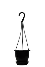 4.5&quot; MINI Hanging Basket with Saucer - Black Plastic - Set of 5 - KOBA - $20.78