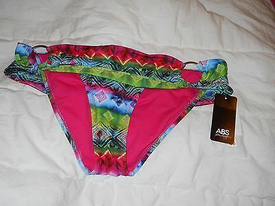 ABS By Allen Schwartz New Womens Multi Color Bikini Bottoms Bathing Suit Sz 14