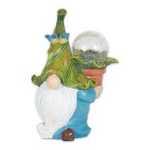 Gnome with Flower Pot Solar Statue - $37.82