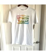 Levi Strauss Men&#39;s Rainbow Logo T Shirt Medium White Crew Neck Short Sleeve - $15.00