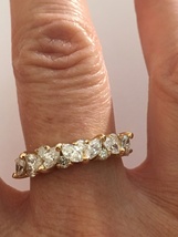 14K Solid Yellow Gold Women's 1.10 Ct Marquise & Round Diamond Band Ring Sz 8.5 - £1,856.72 GBP