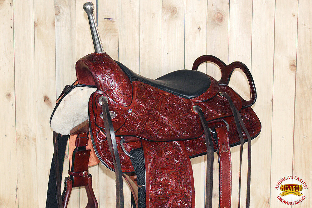 Hilason Custom Designed Rare Western Trick Riding Saddle Mahogany U216 Saddles