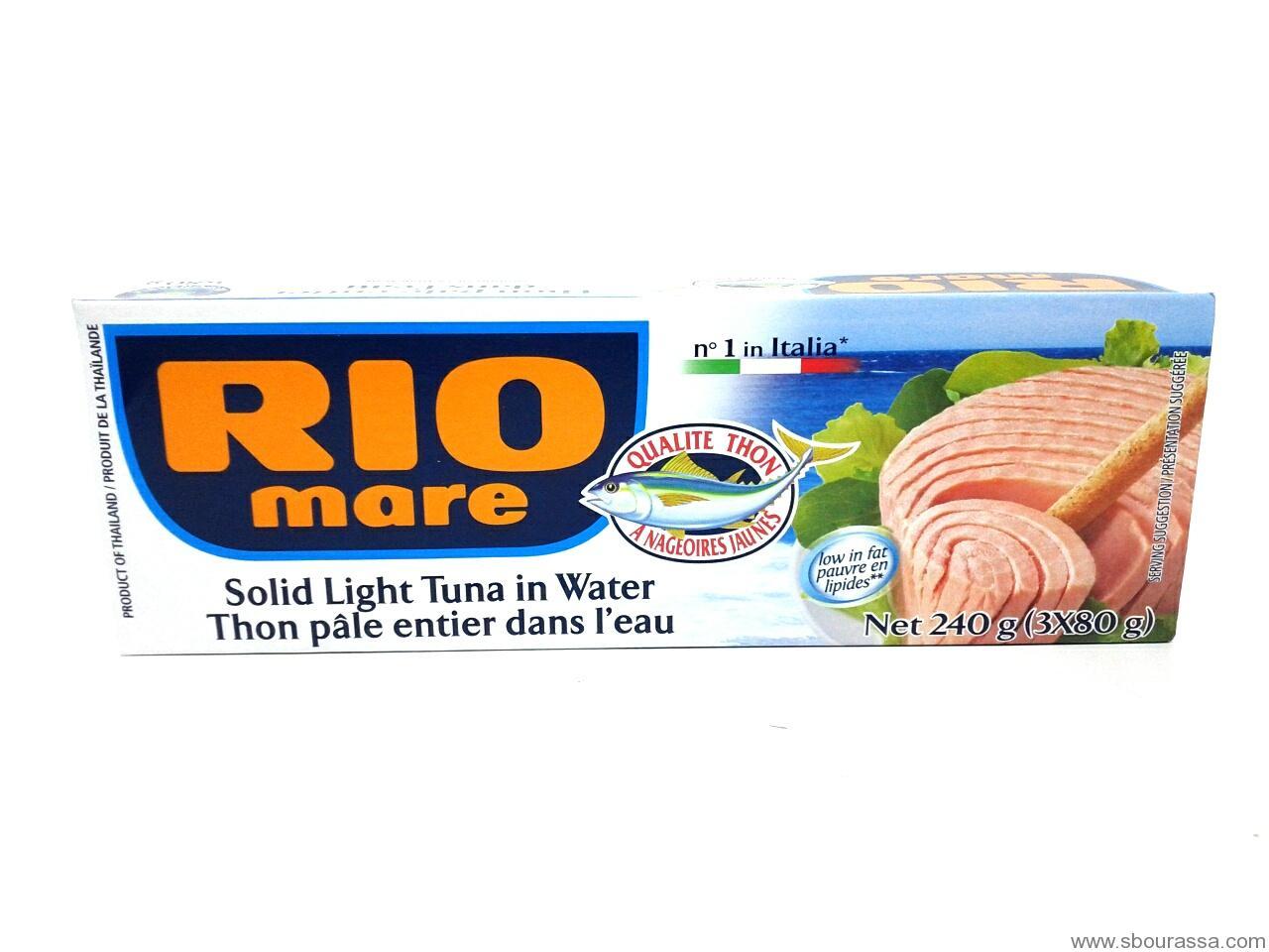 Rio Mare Solid Light Tuna in Water 6 x 3 x 80g tins - Food & Beverages