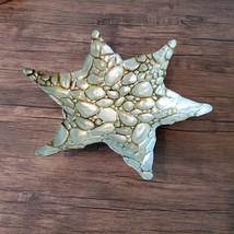 Akcam Starfish Decorative Bowl, Handmade Turkish Glass, Gold Console Beach Decor