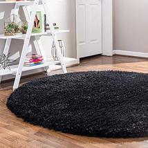 Rugs.com Infinity Collection Solid Shag Area Rug  5 Ft Round Onyx Black Shag Ru - $69.00