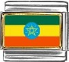 Ethiopia Photo Flag Italian Charm Bracelet Jewelry Link - $1.97
