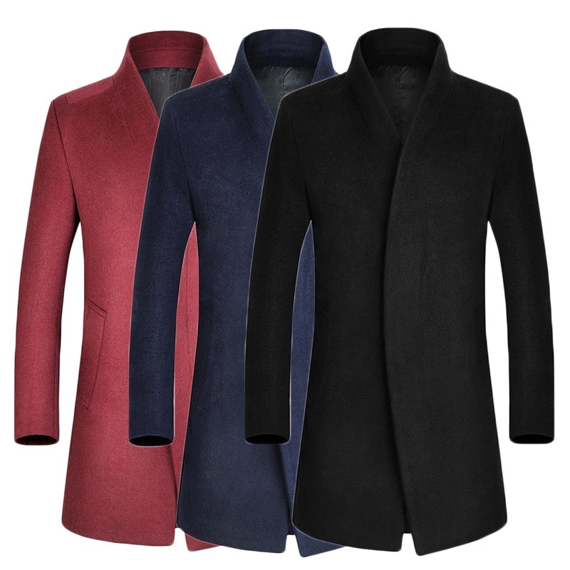 2018 New Fashion Autumn and Winter Casual Men's Wool Coat Men's Business Slim Fi