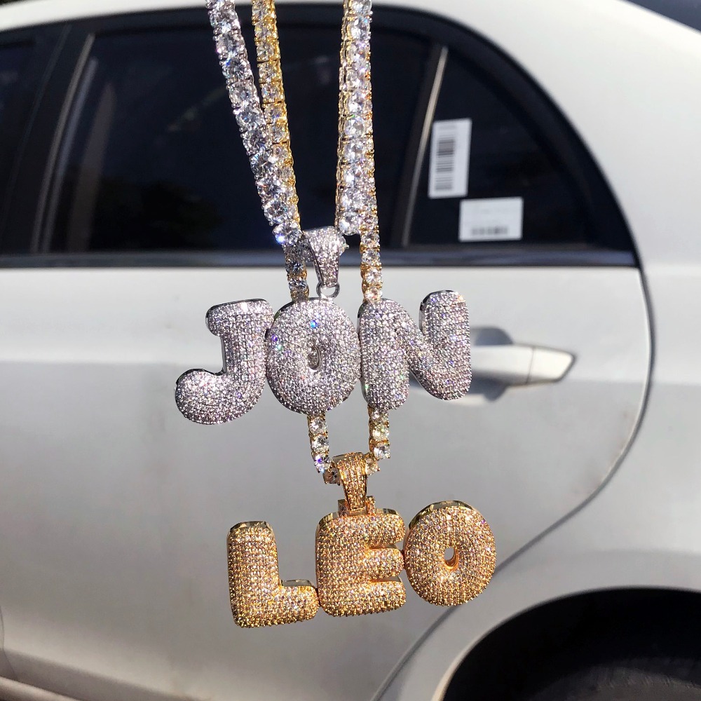 Custom Name Pendants Necklaces Zircon Hip Hop Jewelry With