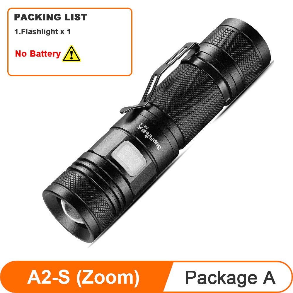 SupFire A2-S Cree x50 15W Ultra Bright LED flashlight Zoomable Rechargeable Camp