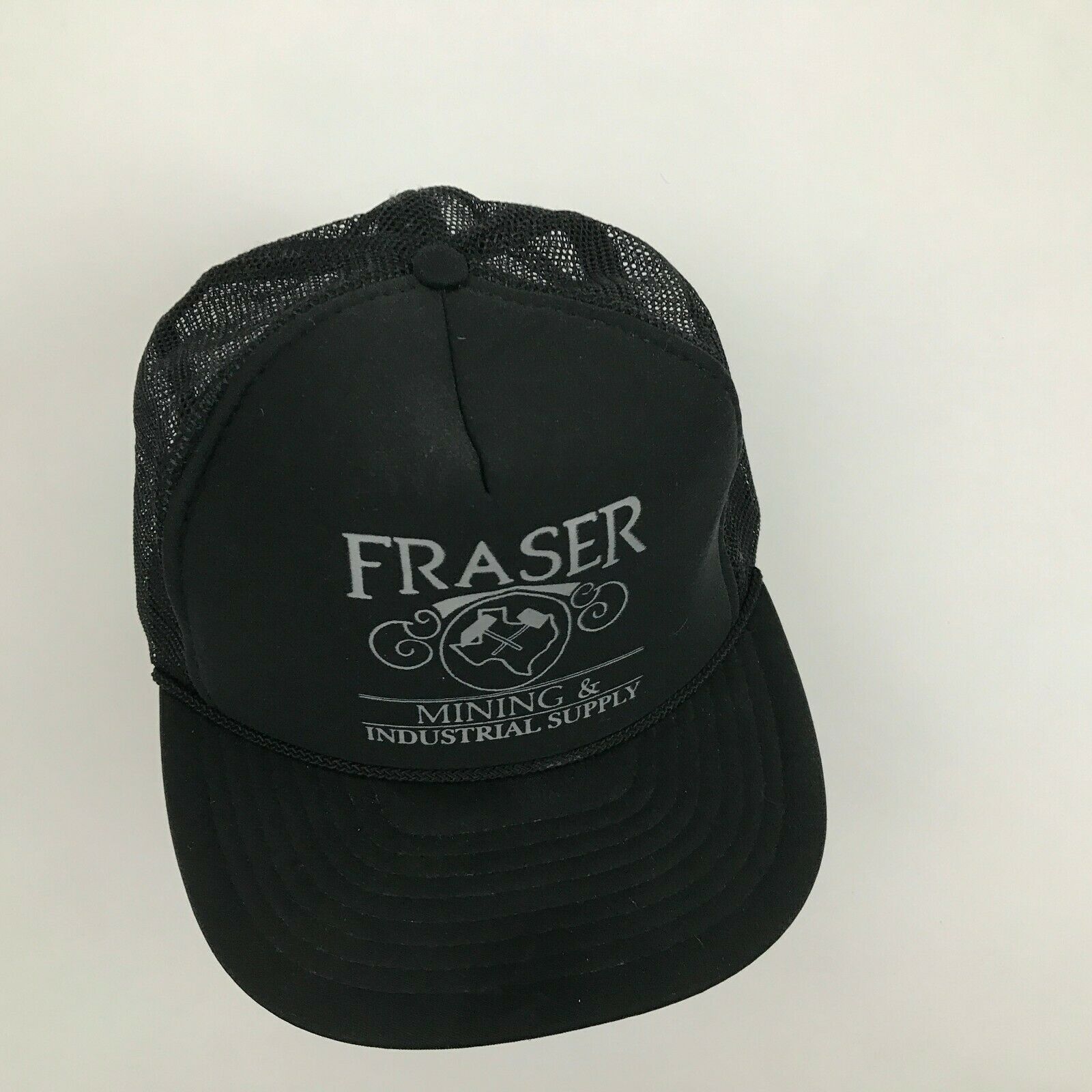 VINTAGE Fraser Mining & Industrial Supply Trucker Hat Cap Black ...