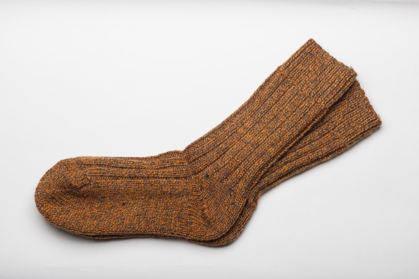 Irish Donegal Wool Walking socks Orange Marl 812 Made In Ireland