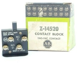NIB ALLEN BRADLEY Z-14520 CONTACT BLOCK 600VAC 800H-Z-14520 Z14520 image 1