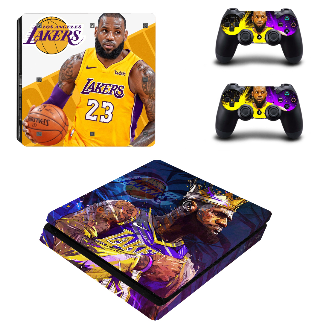 PS4 Slim Consoles Controllers Lebron James NBA Lakers Vinyl Skins Decal ...