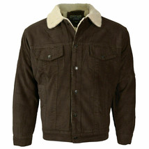 Men's Classic Button Up Fur Lined Corduroy Sherpa Trucker Jacket w/ Defect XL
