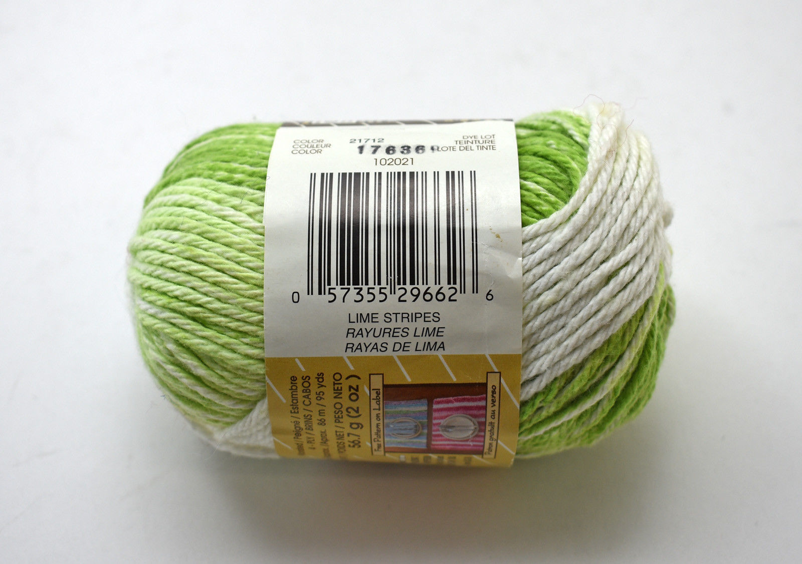 Cotton Yarn Lime Stripes 