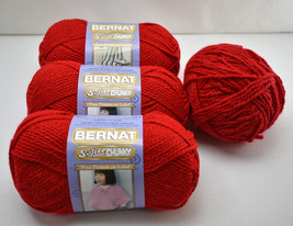 Bernat Worsted Weight Acrylic Yarn - 1 Large Skein 402 Yards - Color True Red - $8.50