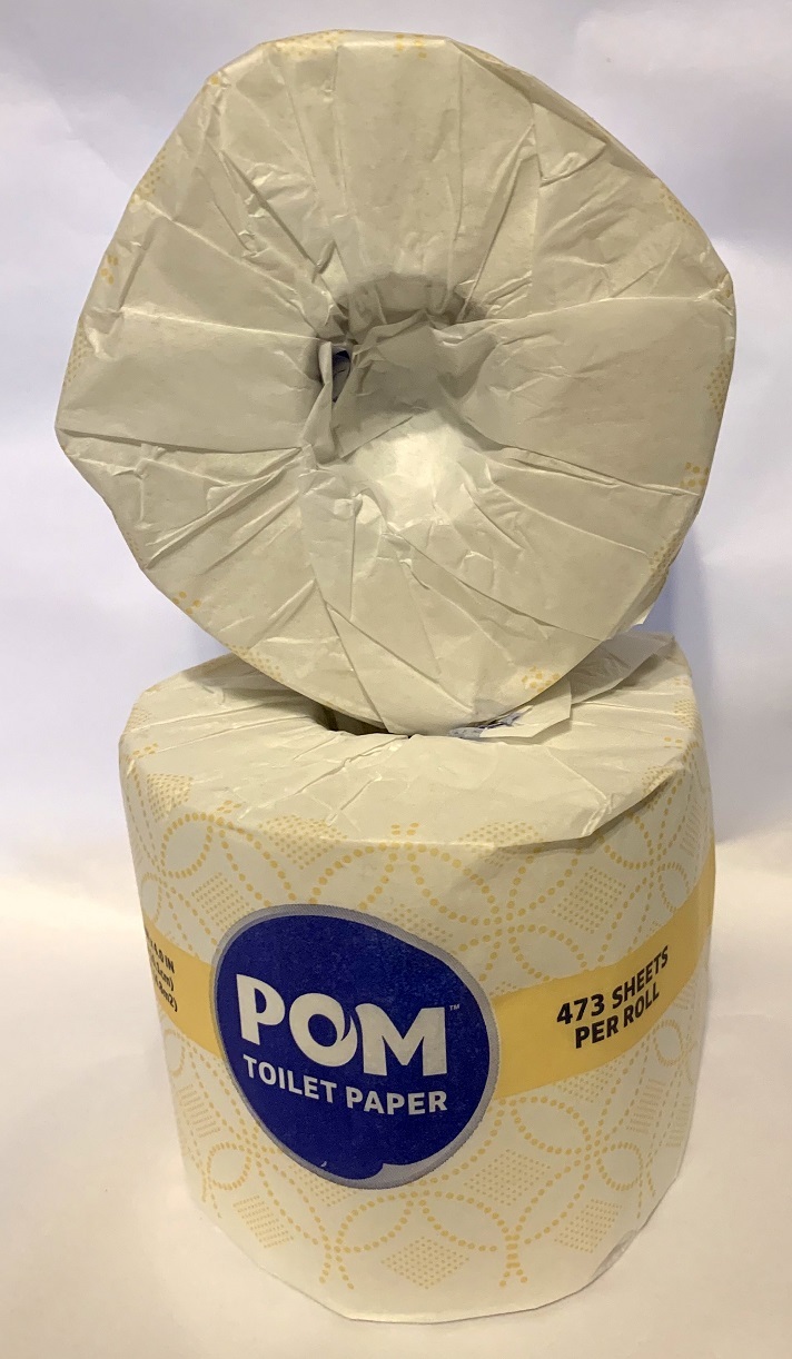 POM Toilet Paper 4 Single Rolls Individually Wrapped, 2-Ply 473 Sheets ...