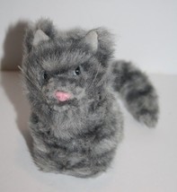 American Girl Doll Pet Praline Cat 5&quot; Gray Plush Tabby Stripe Poseable T... - $13.55
