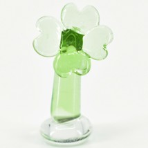 Handmade Clover Flower Tiny Miniature Micro Mini Lampworking Glass Figurine