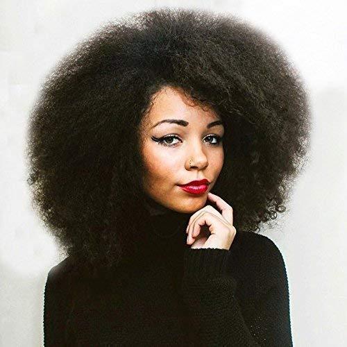 Stamped Glorious Afro Wig for Women Natural Black Color 70s Party kinky ...