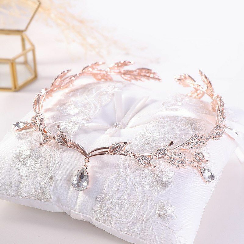 Crystal Tiara Wedding Bride Princess Rhinestone Hair Pearl Headband Crown Bridal
