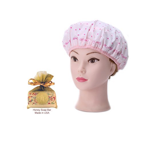 Terry Lined Double Layers Elastic Reusable Bathing Shower Cap with