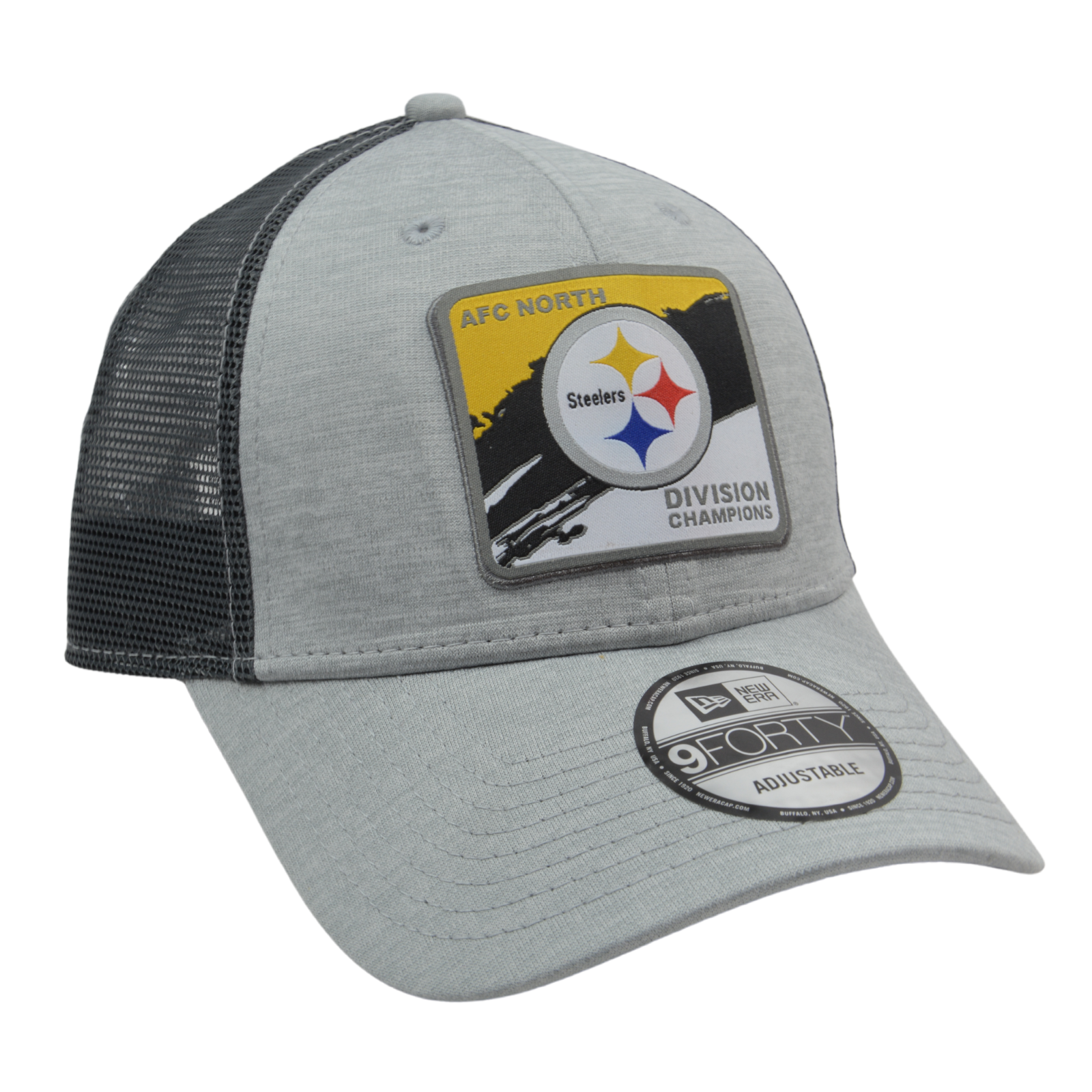 Pittsburgh Steelers New Era 9FORTY Division Champions 2Tone Gray NFL Hat