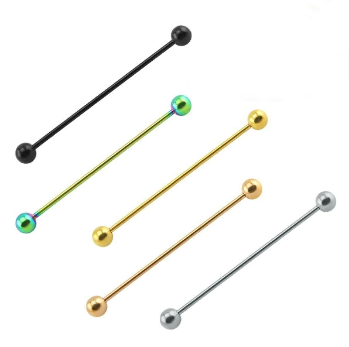 Scaffold Bar Titanium Industrial Barbell Piercing Anodized 50mm 14g 5 Colours