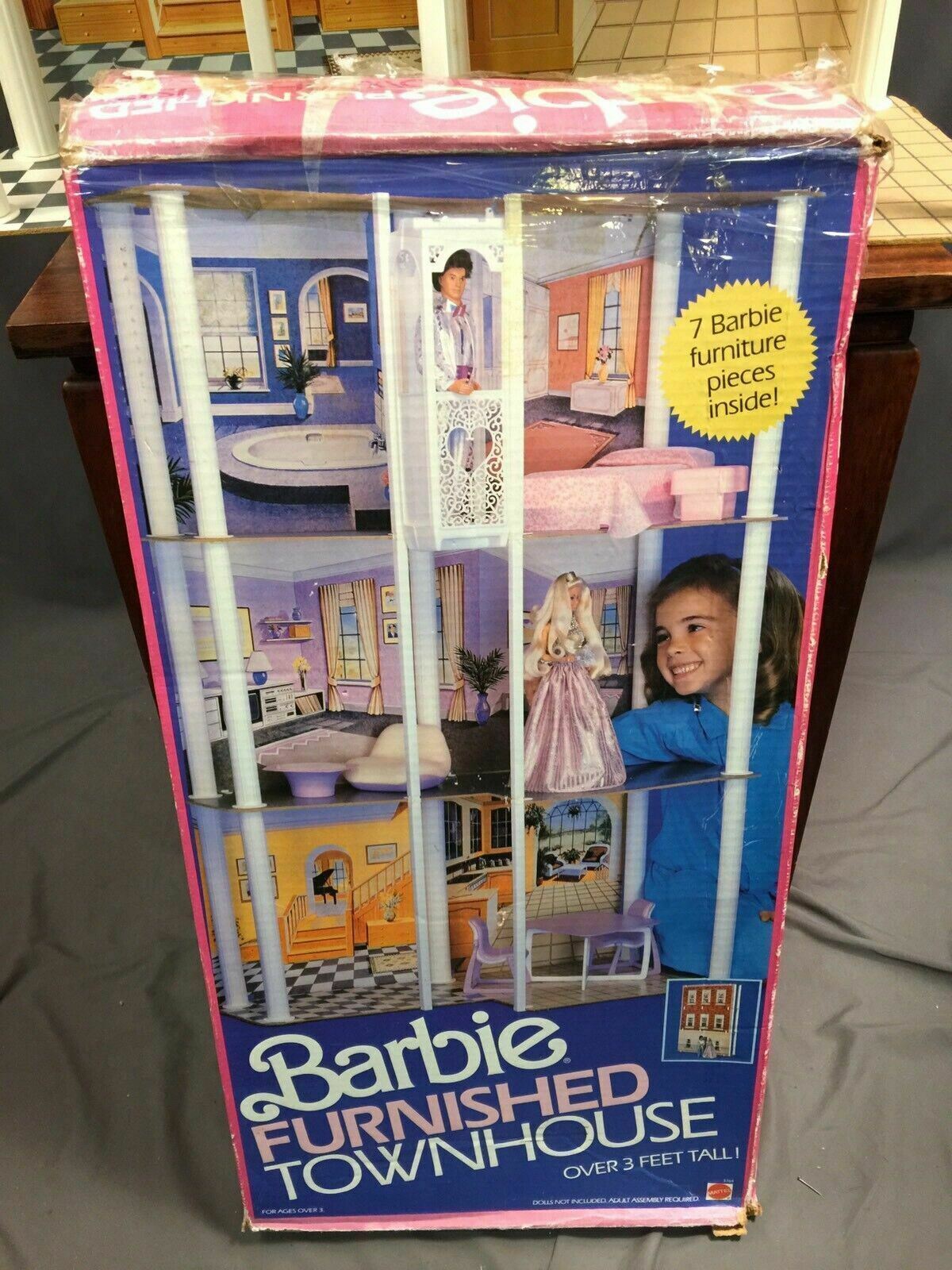 Barbie Townhouse Vintage Mattel Three Floor Elevator Ken Play Set Original Box Structures