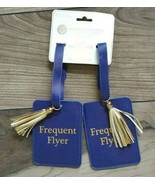 Macbeth Collection 2 Pack Luggage I.D. Tags &quot;Frequent Flyer&quot; Blue Luggag... - $8.90