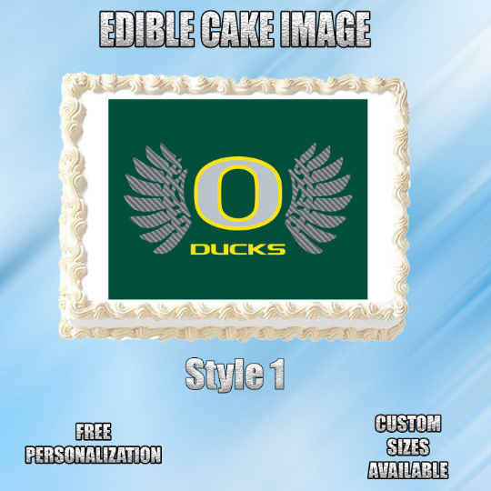 Oregon Ducks Edible Image Topper Cupcake Frosting 1/4 Sheet 8.5 x 11