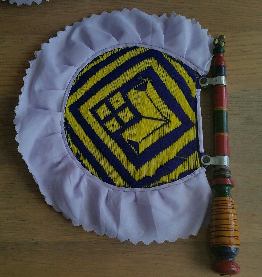 Authentic Punjabi Traditional Pakhi handmade carved wooden paintwork woven fan E