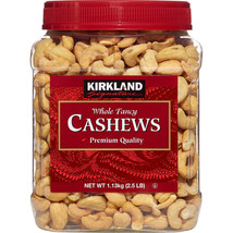 Lot of 2x 2.5lb Kirkland Signature Whole Fancy Premium Quality Roasted Cashews.. - $49.99