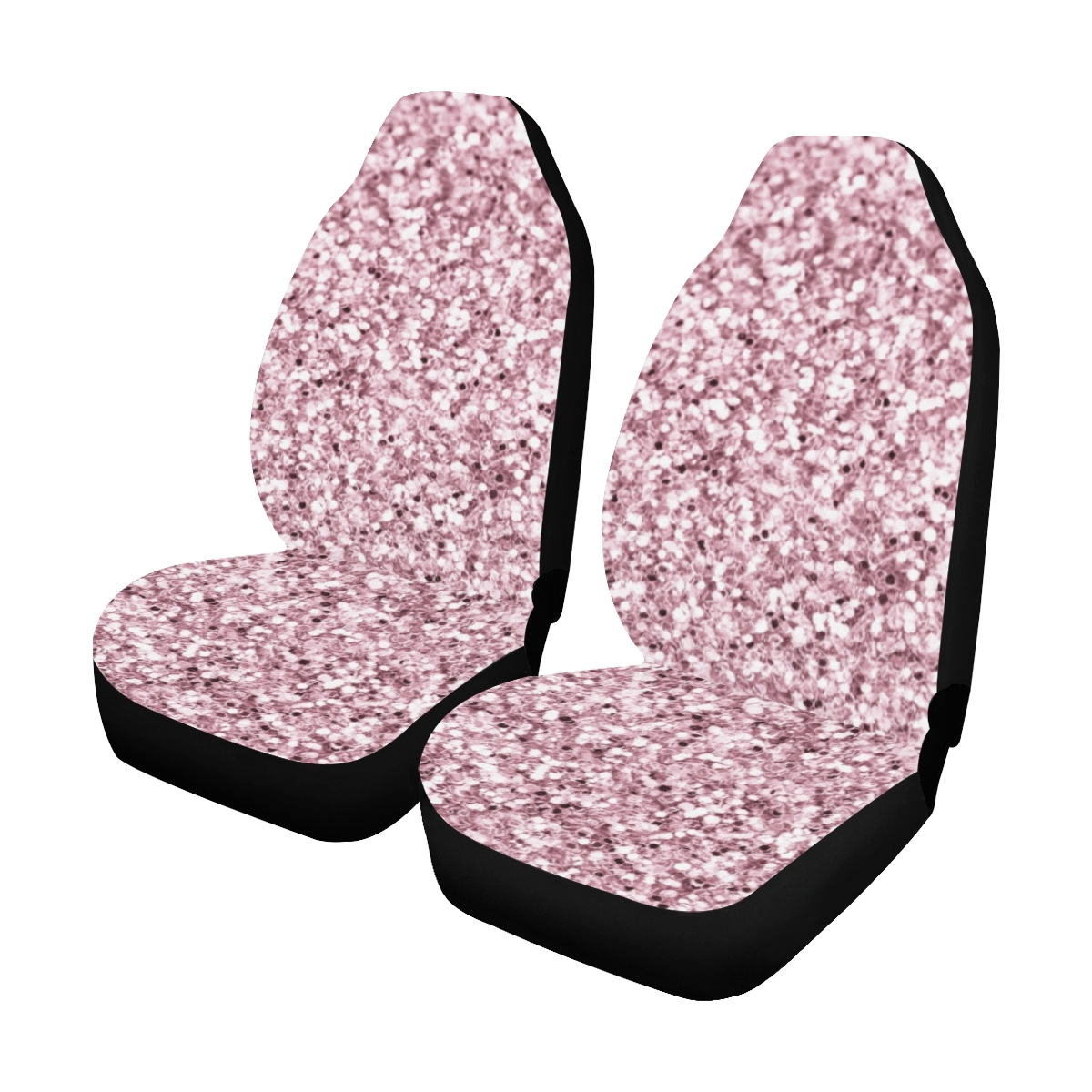 Pink Rose Gold Glitter Sequins Universal Fit Auto Drive Car Seat Covers