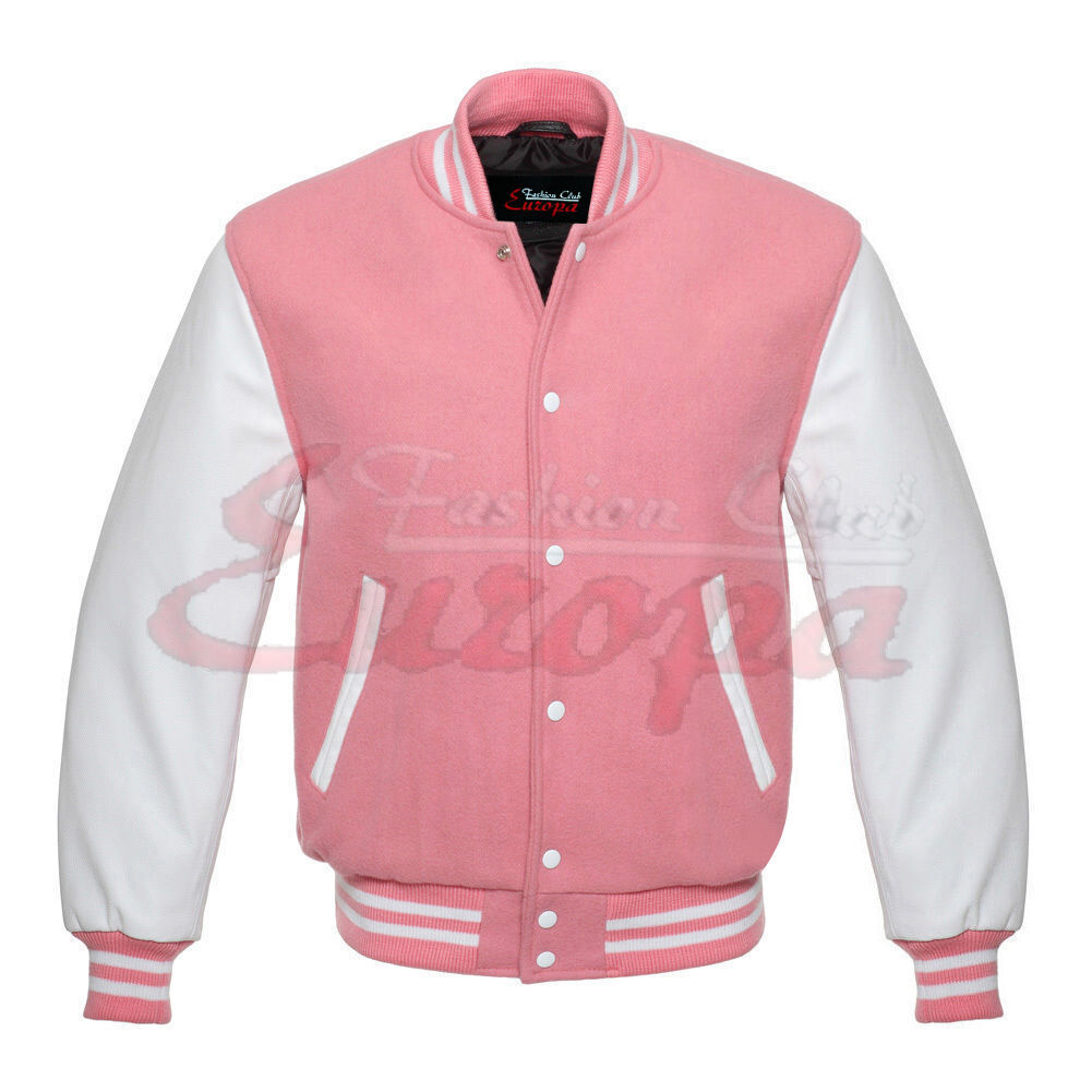 Varsity Letterman Jacket PINK Wool With and similar items