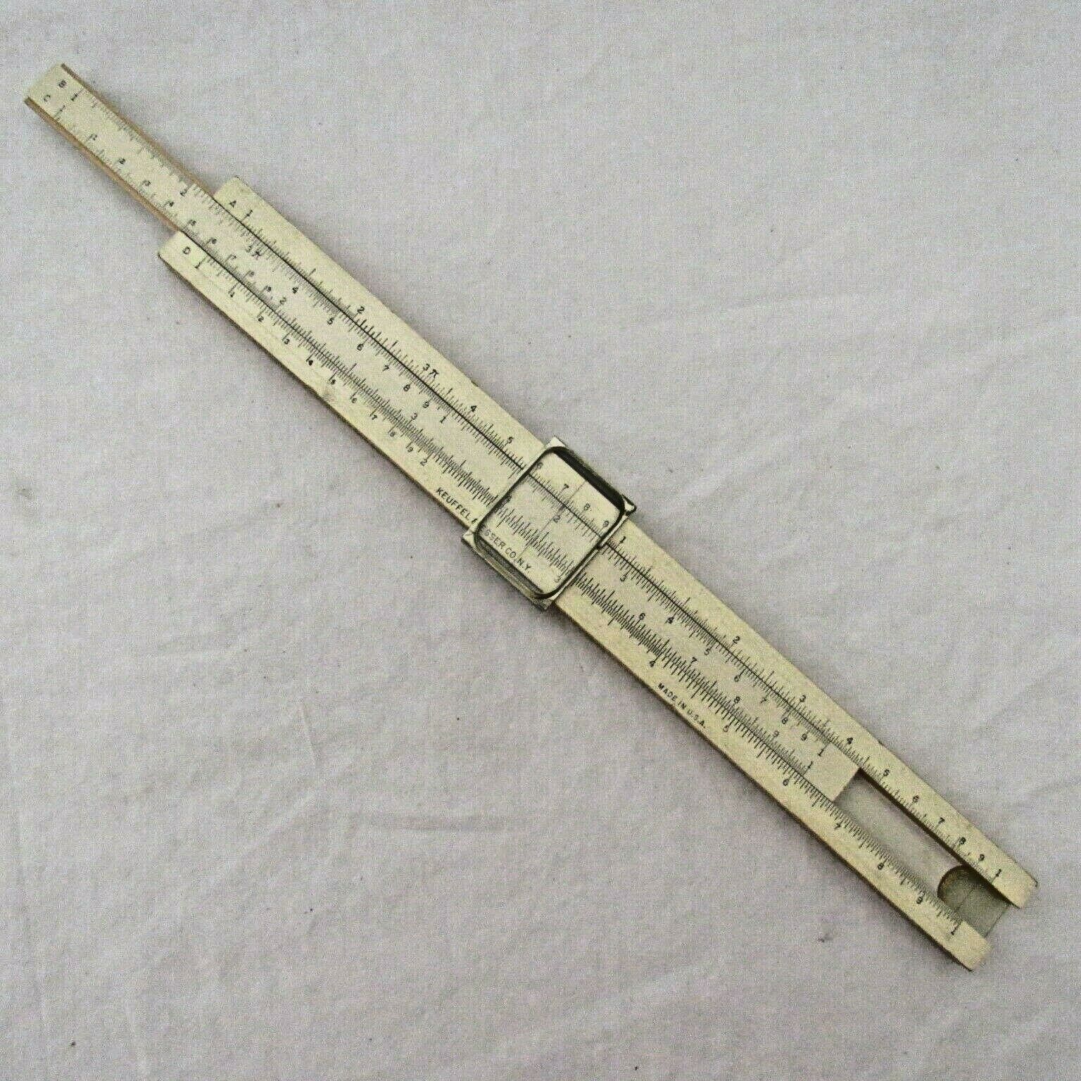 Keuffel Esser CO Wood Beginners Slide Rule Ruler 4058W in Box Vintage