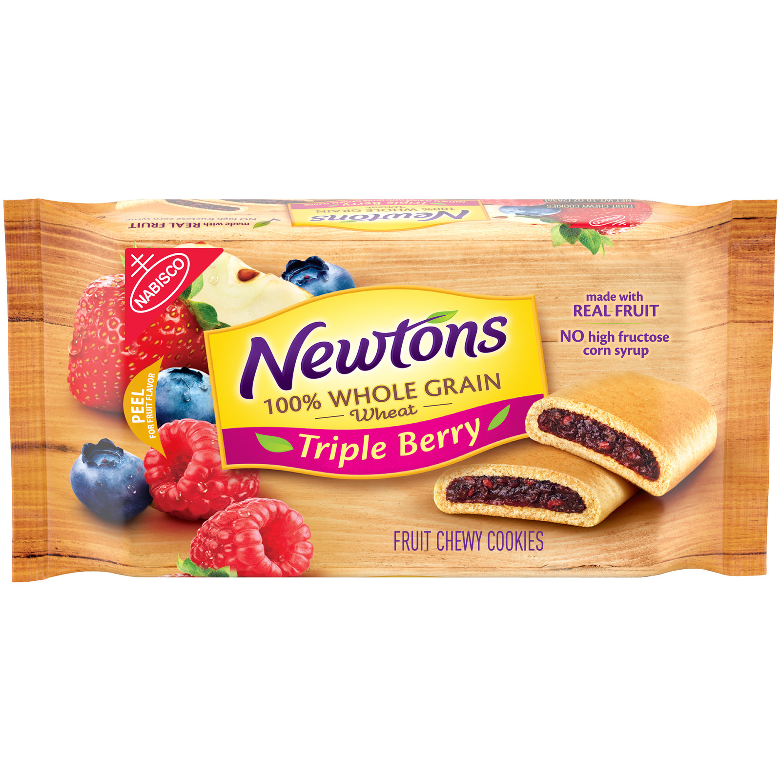 NABISCO Newtons Soft & Fruit Chewy Triple Berry Fruit Cookies Pack - 10 oz.