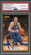 2009-10 Panini Basketball #214 Kevin Love Signed Card AUTO 10 PSA Slabbed Timber - $179.99