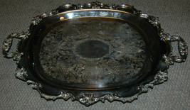 Large Poole Silverplate Platter EPCA Vintage? Ornate - $315.00
