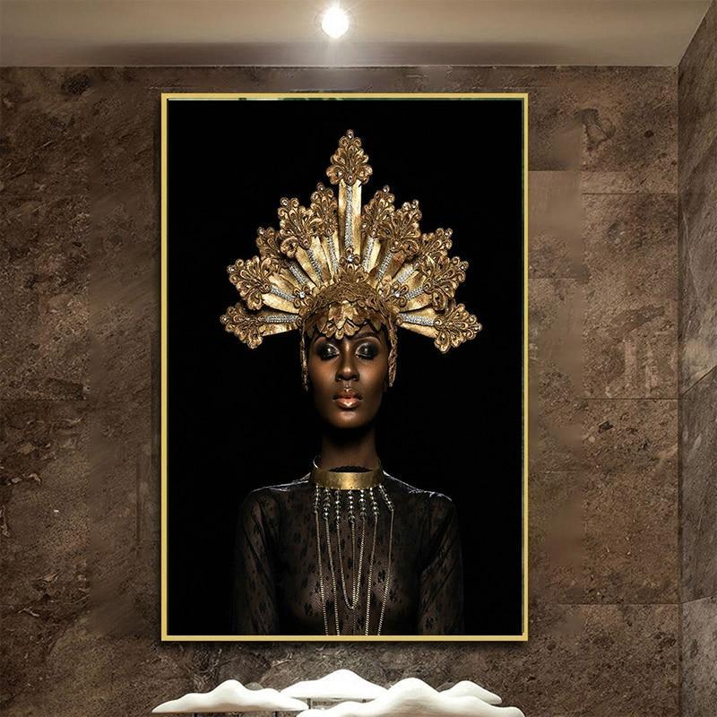 HQ Canvas Print old Crown Black African Woman Canvas Print Wall Art Picture