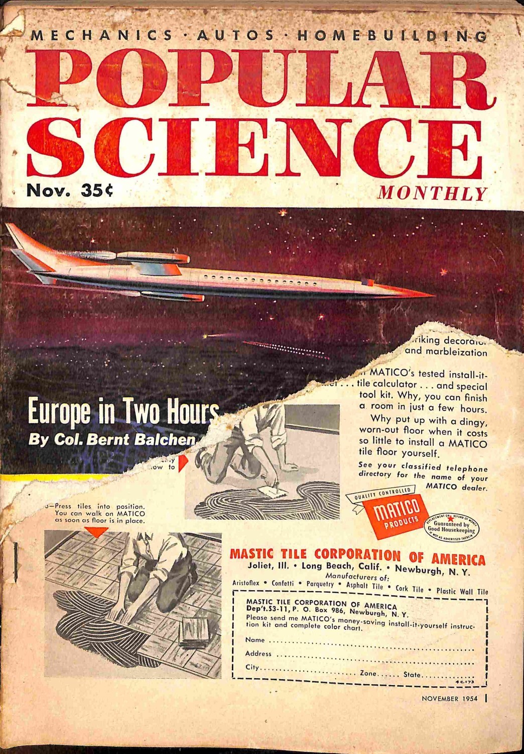 Popular Science, November 1954 Magazine Back Issues
