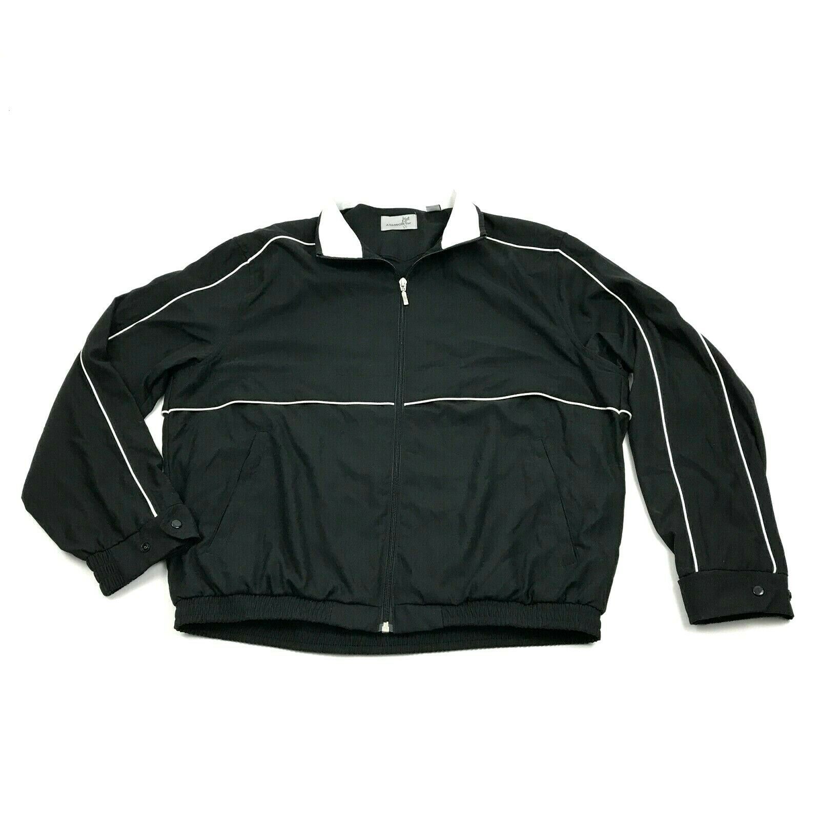 Ashworth Golf Windbreaker Jacket Men's Size Medium Black Water Wind ...