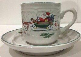 &quot;COUNTRY CHRISTMAS&quot; by International Tableworks Cup &amp; Saucer Set England - $12.86