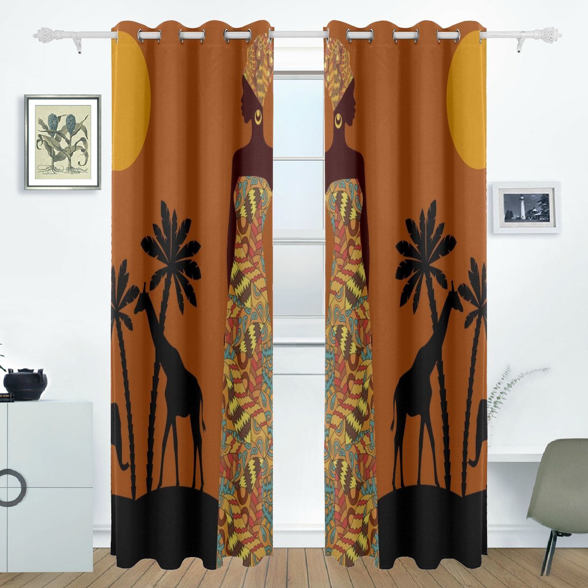 Teen Bedroom Curtains African Woman Tribal Ethnic Print 84 ...