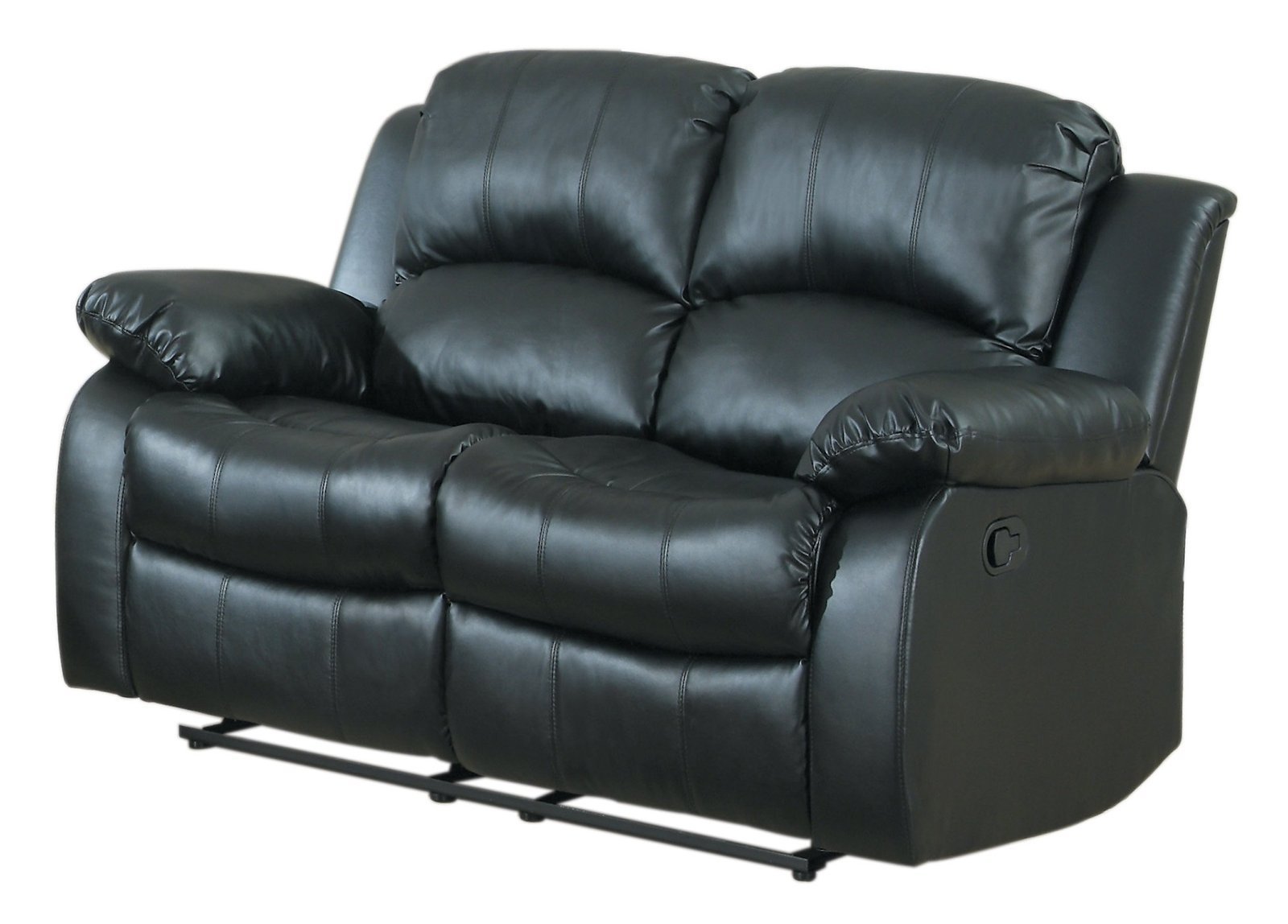 Homelegance Double Reclining Loveseat, Black Bonded Leather Sofas