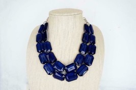 Natural handmade sapphire blue stone 45.7cm certificate neckles for beloved - $64.78