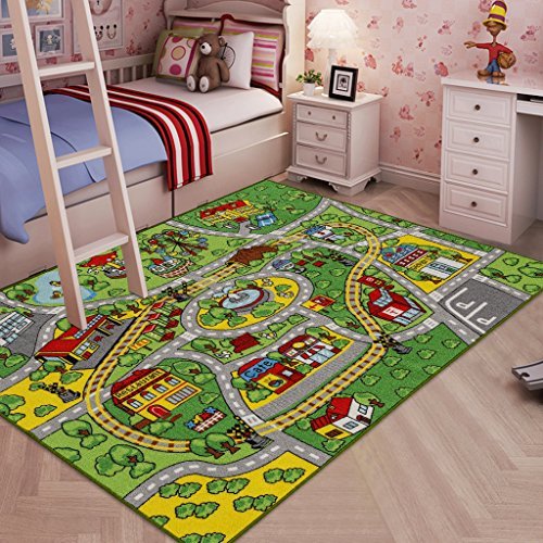 JACKSON Kid Rug Carpet Playmat for Toy Cars and Train,Huge Large 52"x